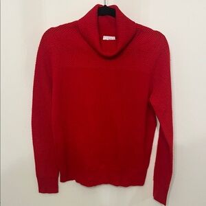 Nicole Miller Cashmere Vibrant Red Turtleneck Sweater